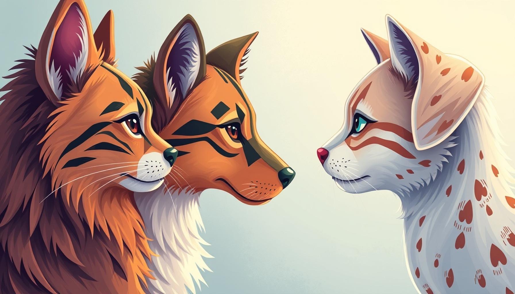 How the interaction between different pet species affects their behavior and emotional health